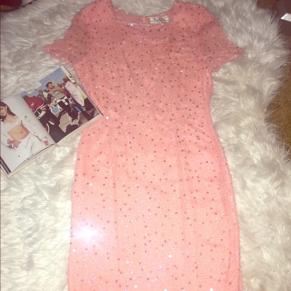 Peach sequin dress!